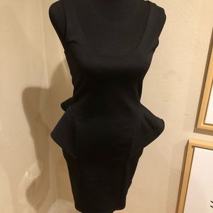 Black Peplum Bodycon Dress